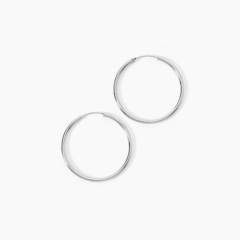 Cr&eacute;oles Argent Blanc Olympia - Boucles d'oreilles cr&eacute;oles Femme | Histoire d&rsquo;Or