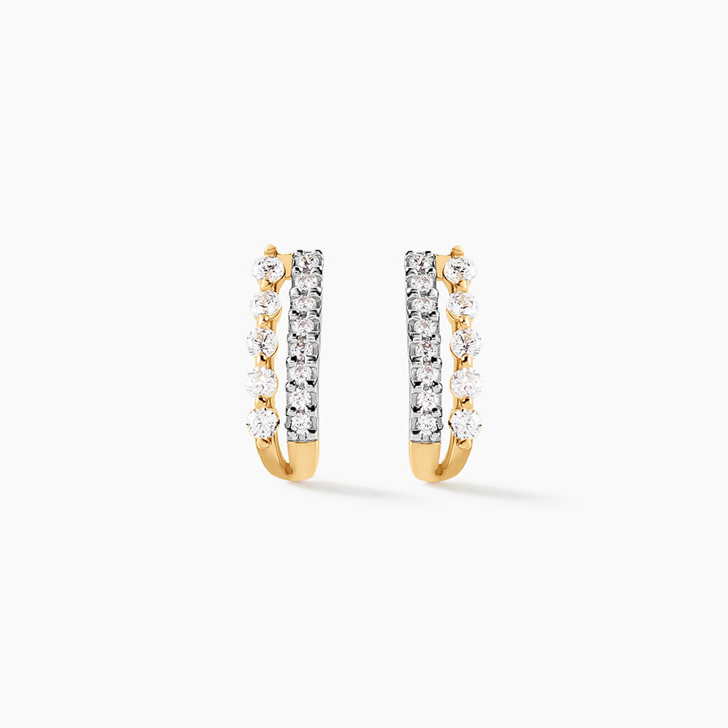 Créoles The Crown Or Jaune Oxyde De Zirconium - Boucles d'oreilles créoles Femme | Histoire d’Or