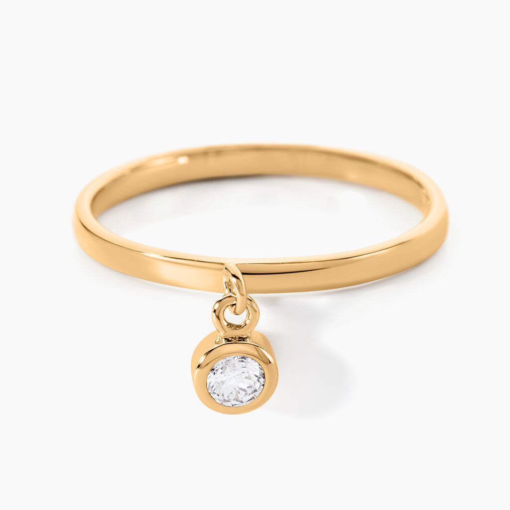 Bague Plaqué Or Jaune Lynnha Oxyde De Zirconium - Bagues avec pierre Femme | Histoire d’Or