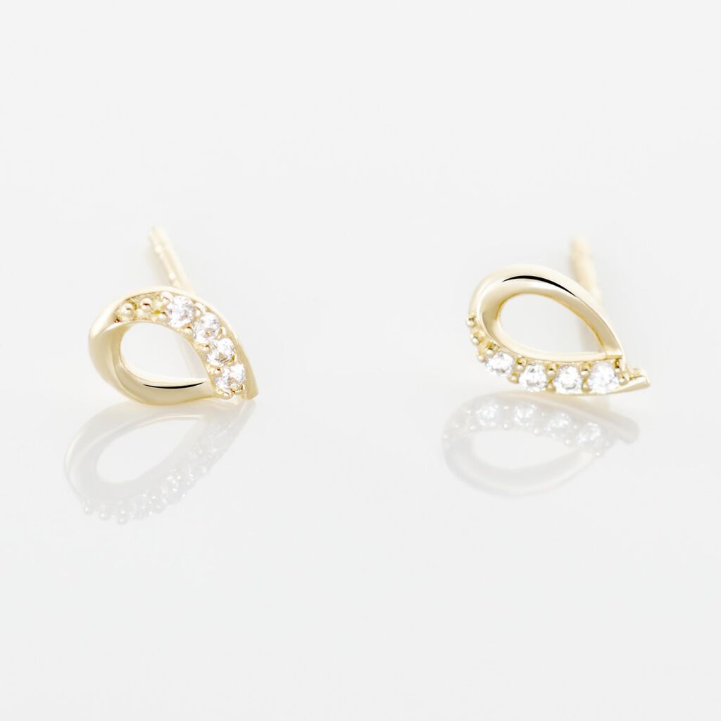 Boucles D'oreilles Puces Lisianthus Or Jaune Oxyde - Clous d'oreilles Femme | Histoire d’Or