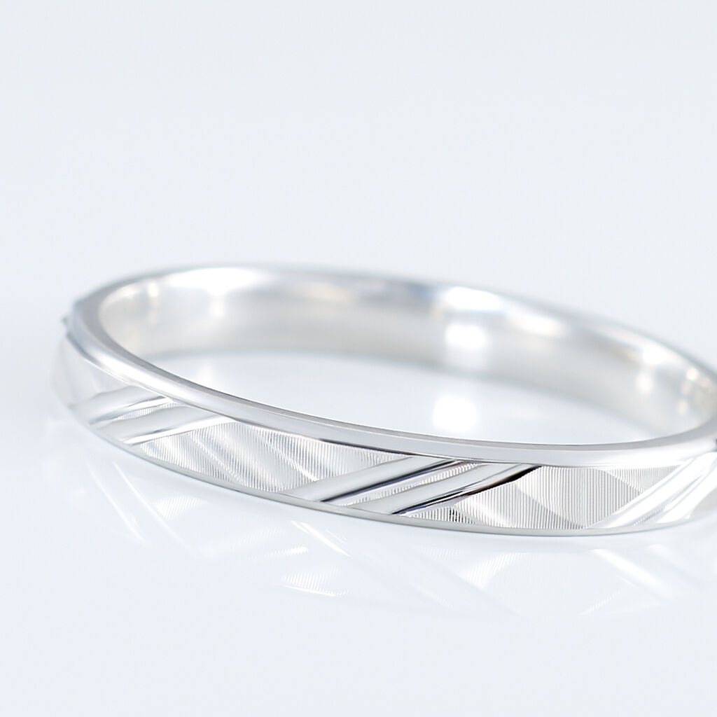 Alliance Samiha Ruban Plat Or Blanc - Alliances Unisex | Histoire d&rsquo;Or