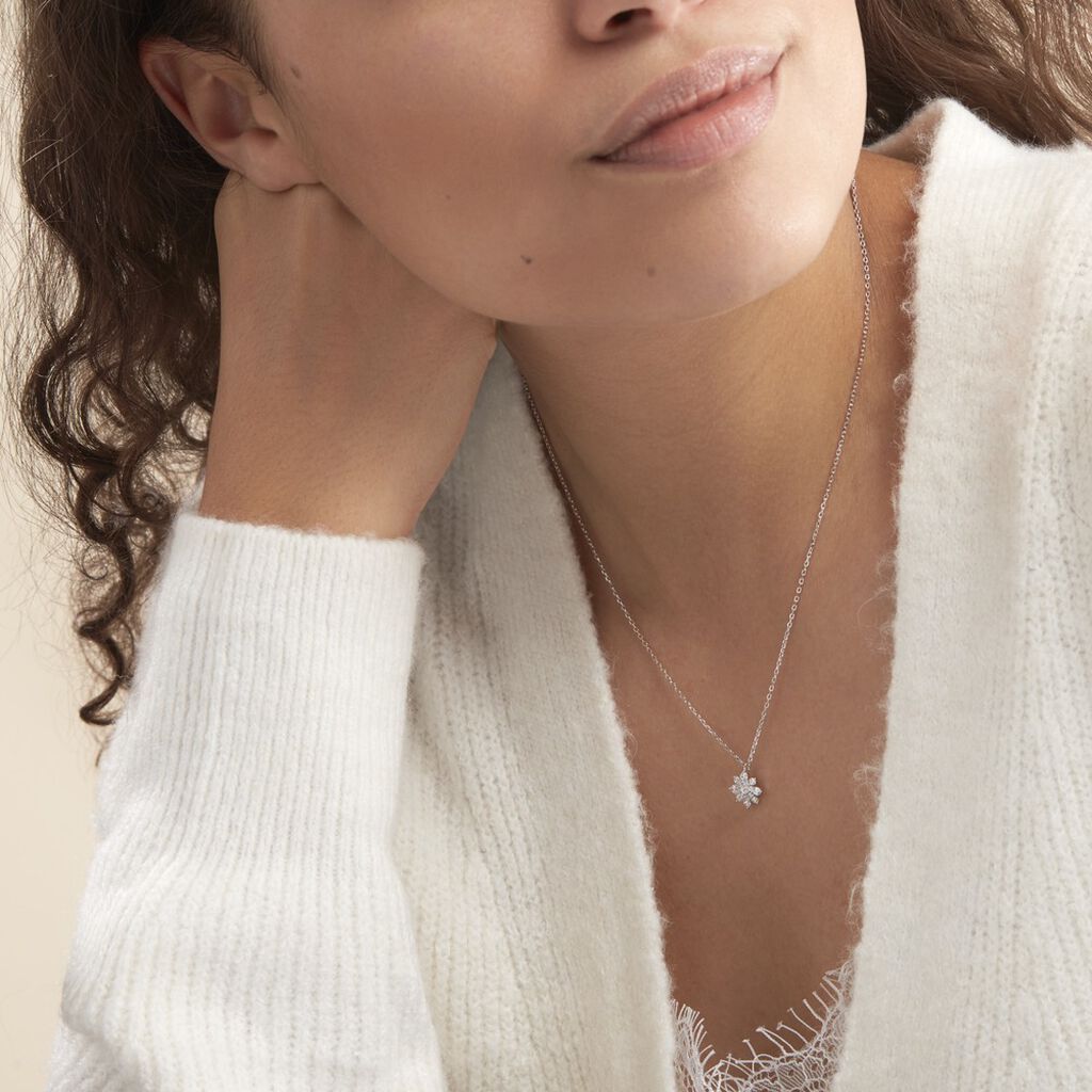 Collier Lorraine Argent Blanc Oxyde De Zirconium - Colliers fantaisie Femme | Histoire d’Or