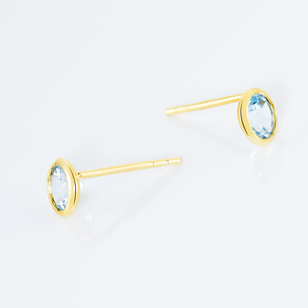Boucles D'oreilles Puces Edy Serti Clos Or Jaune Topaze - Clous d'oreilles Femme | Histoire d’Or