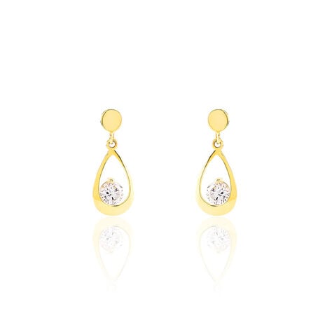 Boucles D'oreilles Pendantes Phaenna Or Jaune Oxyde De Zirconium - Boucles d'oreilles pendantes Femme | Histoire d’Or