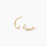 Cr&eacute;oles Bedelia Argent Dor&eacute; A L'Or 750/1000 Oxyde De Zirconium - Boucles d'oreilles cr&eacute;oles Femme | Histoire d&rsquo;Or