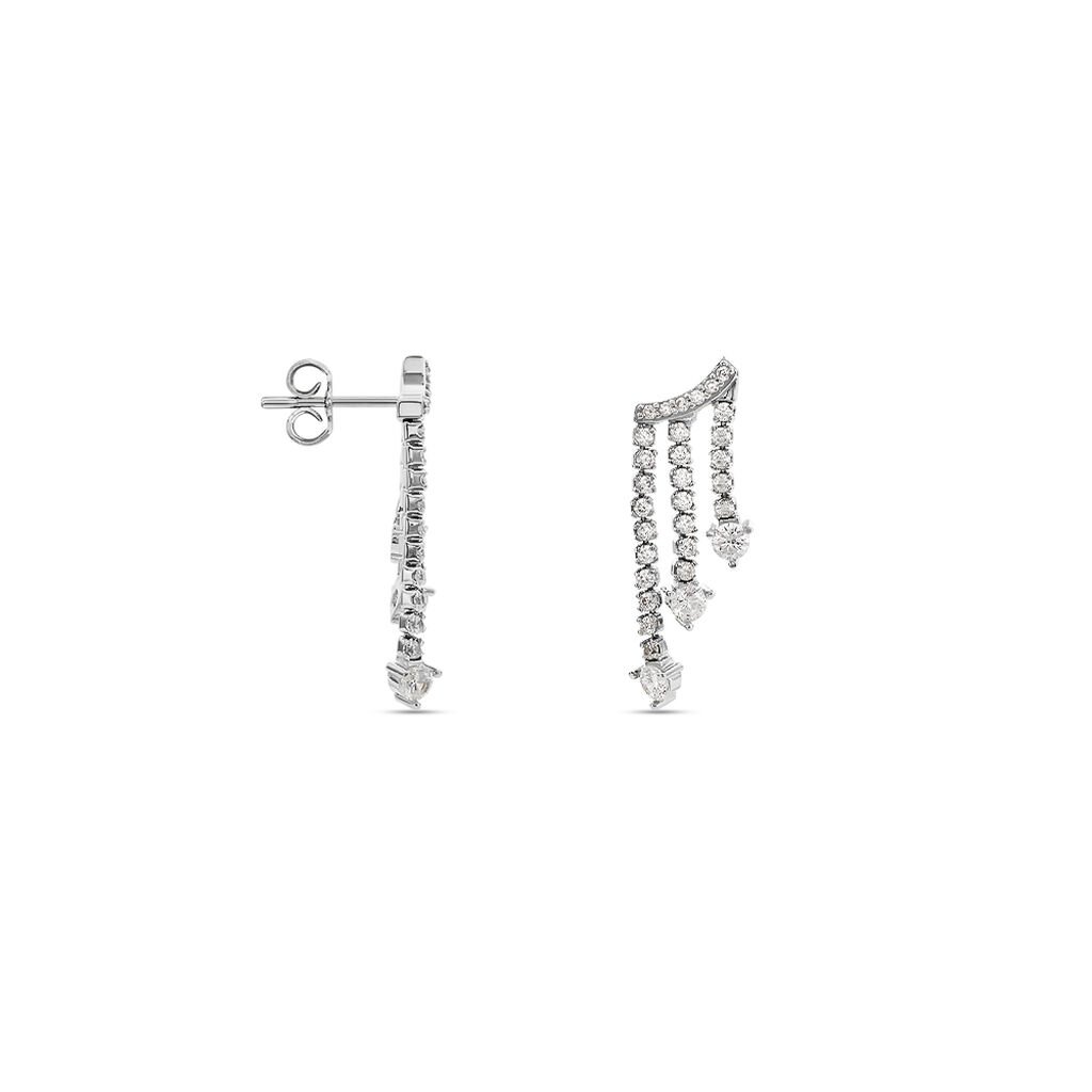 Boucles D'oreilles Pendantes Isalis Argent Blanc Oxyde De Zirconium - Boucles d'oreilles fantaisie Femme | Histoire d&rsquo;Or