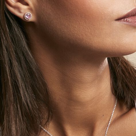 Boucles D'oreilles Puces Rio Copacabana Argent Rose Oxyde - Boucles d'oreilles fantaisie Femme | Histoire d’Or