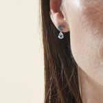 Boucles D'oreilles Puces Lenuta Or Blanc Topaze Bleu Sky Topaze - Clous d'oreilles Femme | Histoire d&rsquo;Or