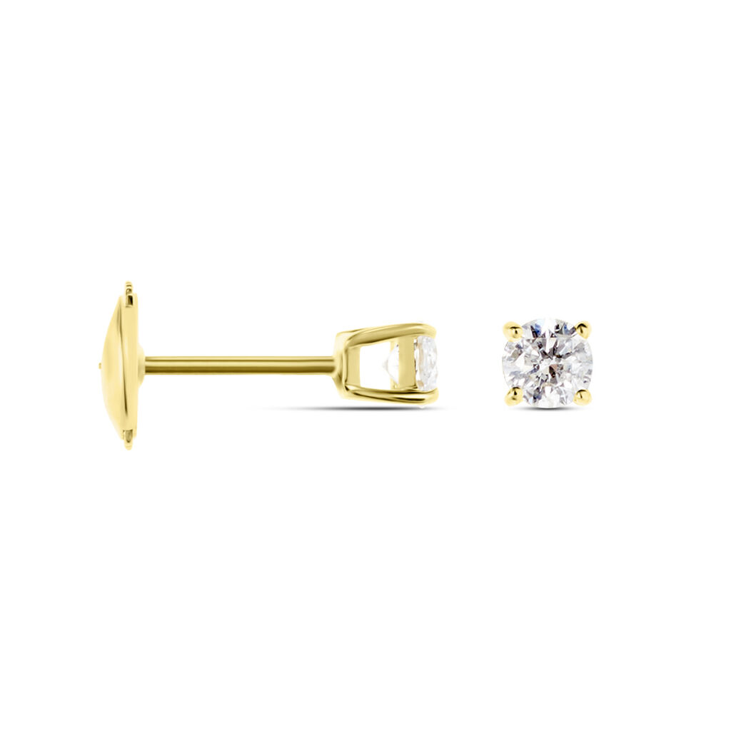 Boucles D'oreilles Puces Aphrodite Or Jaune Diamant - Clous d'oreilles Famille | Histoire d’Or