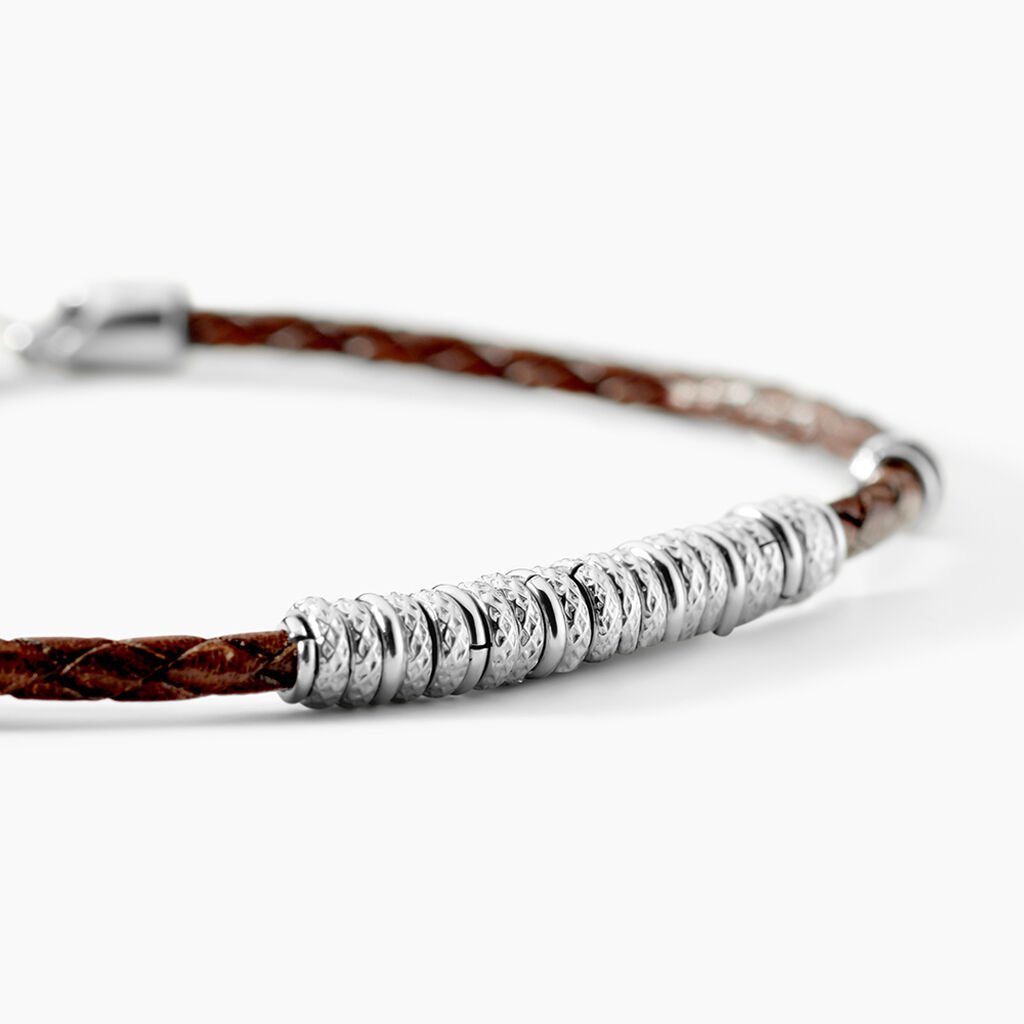 Bracelet Jourdan Cuir De Vache Marron - Bracelets Homme | Histoire d&rsquo;Or