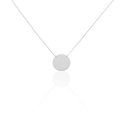 Collier Pastille Gravable Or Blanc - Cadeaux de naissance Femme | Histoire d’Or