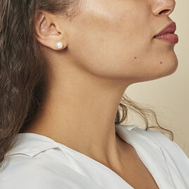 Boucles D'oreilles Puces Ursulina Or Jaune Perle De Culture - Clous d'oreilles Femme | Histoire d’Or
