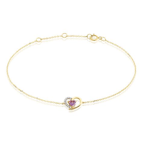 Bracelet Eliana Or Jaune Améthyste Oxyde De Zirconium - Bracelets Femme | Histoire d’Or