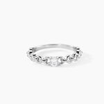 Bague Solitaire Moccus Argent Blanc Oxyde De Zirconium - Bagues solitaires Femme | Histoire d&rsquo;Or