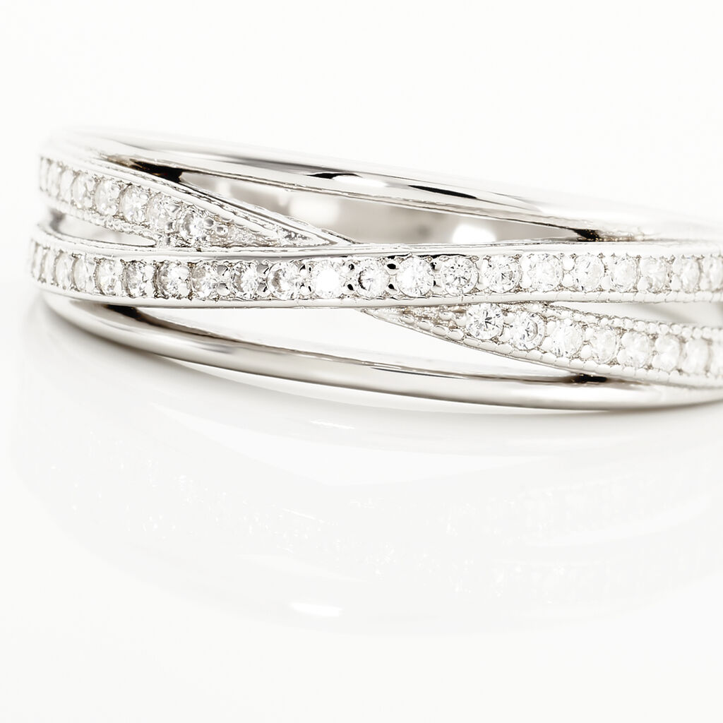 Bague Urpa Argent Blanc Oxyde De Zirconium - Bagues avec pierre Femme | Histoire d&rsquo;Or
