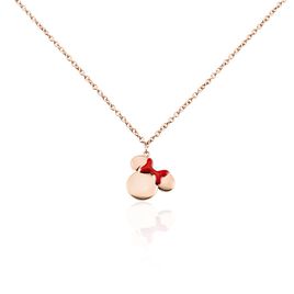 Collier Disney Acier Doré Rose Email - Colliers fantaisie Femme | Histoire d’Or