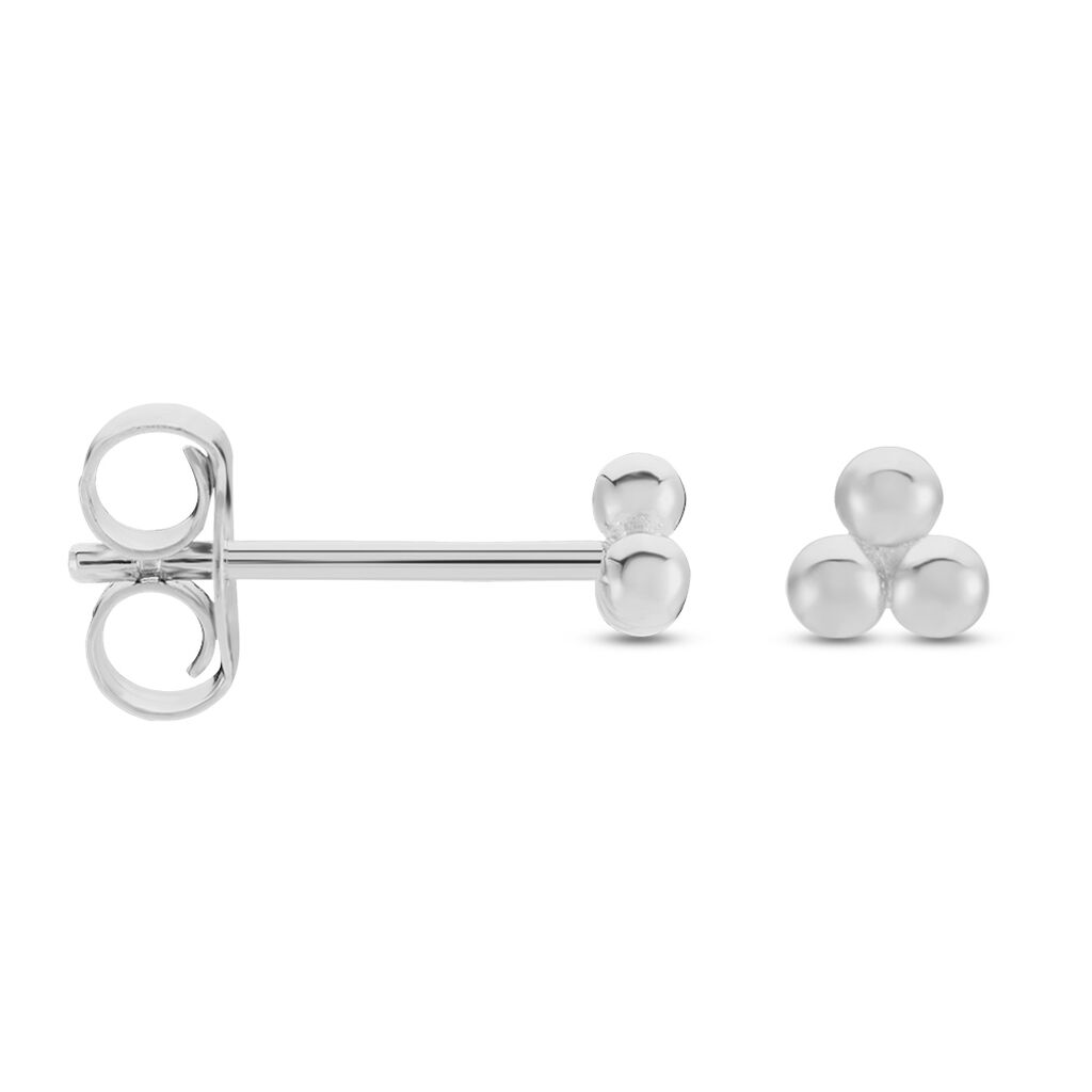 Boucles D'oreilles Puces Ina Argent Blanc - Boucles d'oreilles fantaisie Femme | Histoire d’Or