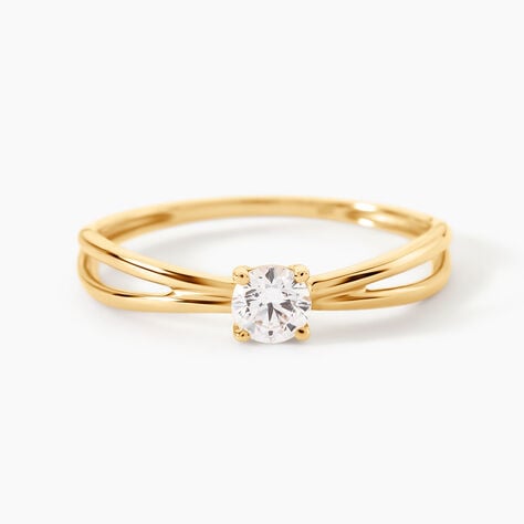 Bague Hisein Or Jaune Oxyde De Zirconium - Bagues solitaires Femme | Histoire d&rsquo;Or