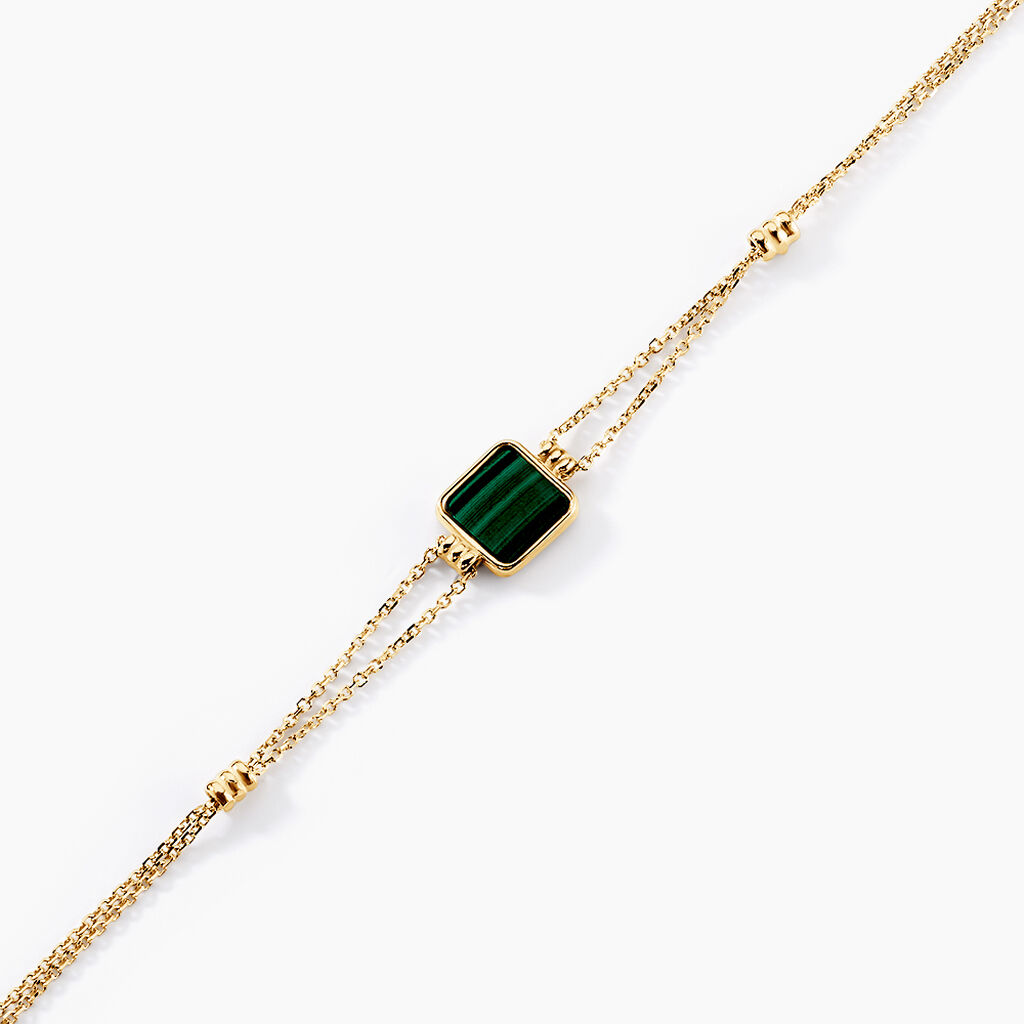 Bracelet Caron Or Jaune Malachite - Bracelets Femme | Histoire d’Or