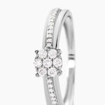 Bague Or Blanc Rosalane Diamants - Bagues avec pierre Femme | Histoire d&rsquo;Or