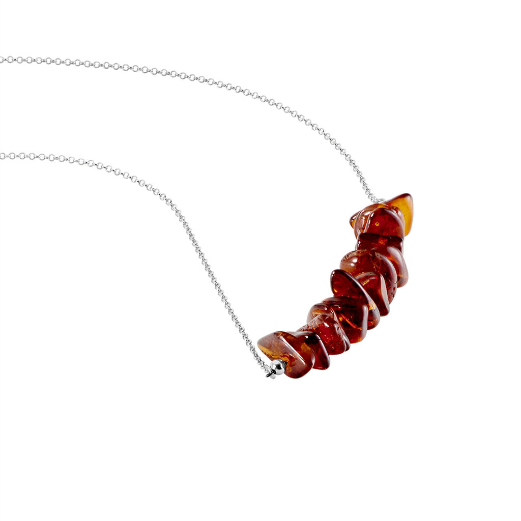 Collier Argent Ursan Ambre - Colliers fantaisie Femme | Histoire d’Or