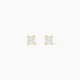 Boucles D'oreilles Puces Victoria Or Jaune Diamant - Clous d'oreilles Famille | Histoire d’Or