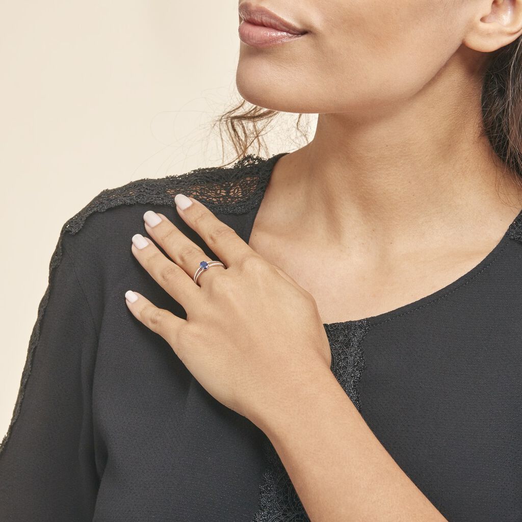 Bague Alyse Or Blanc Saphir Et Diamant - Bagues solitaires Femme | Histoire d’Or
