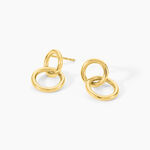 Boucles D'Oreilles Pendantes Fino Acier Jaune - Boucles d'oreilles fantaisie Femme | Histoire d&rsquo;Or
