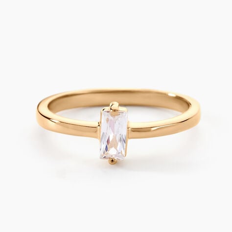 Bague Nila Plaqu&eacute; Or Jaune Oxyde De Zirconium - Bagues solitaires Femme | Histoire d&rsquo;Or