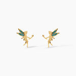 Boucles D'Oreilles Puces Feelia Argent Dor&eacute; A L'Or 750/1000 - Boucles d'oreilles fantaisie Enfant | Histoire d&rsquo;Or