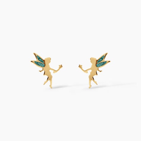 Boucles D'Oreilles Puces Feelia Argent Dor&eacute; A L'Or 750/1000 - Boucles d'oreilles fantaisie Enfant | Histoire d&rsquo;Or