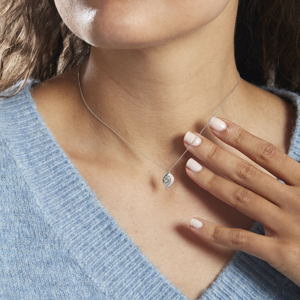 Collier Lydia Or Blanc Topaze Oxyde Oxyde - Colliers Femme | Histoire d’Or