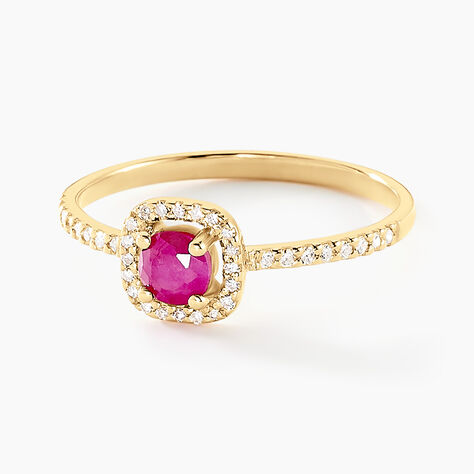 Bague Cosimo Or Jaune Rubis Diamant - Bagues solitaires Femme | Histoire d&rsquo;Or