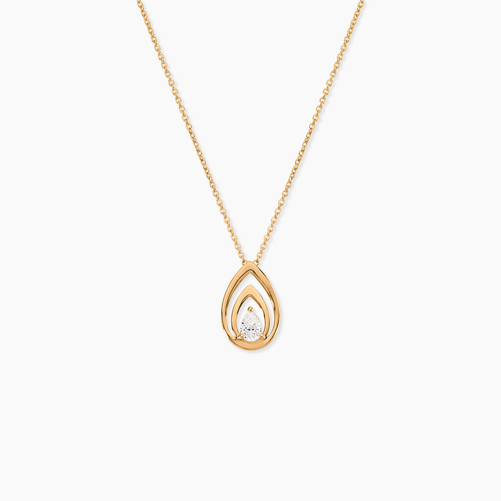 Collier Loetitia Plaqu&eacute; Or Jaune Oxyde De Zirconium - Colliers Femme | Histoire d&rsquo;Or