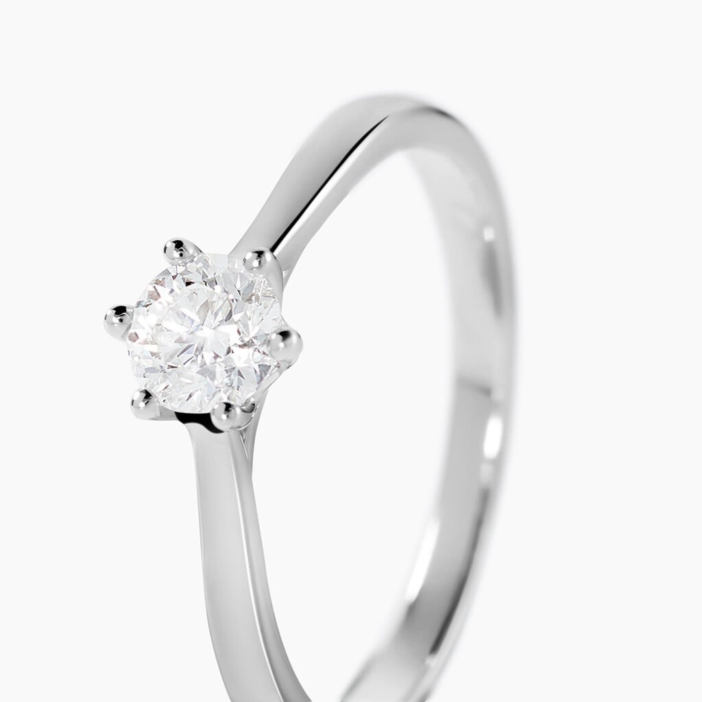 Bague Athena Or Blanc Diamant - Bagues solitaires Femme | Histoire d&rsquo;Or