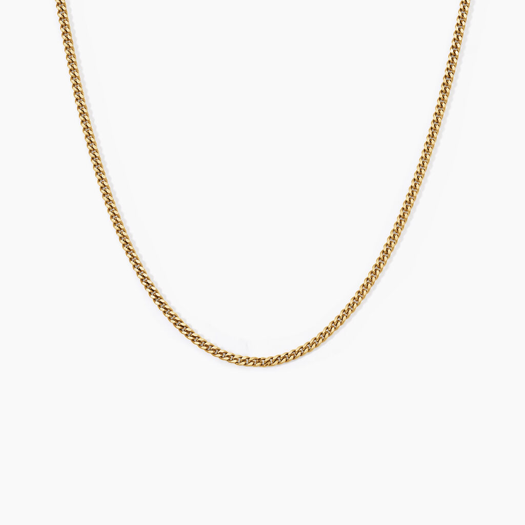 Chaine Ixia Maille Gourmette Diam Argent Dor&eacute; A L'Or 750/1000 - Chaines Unisex | Histoire d&rsquo;Or