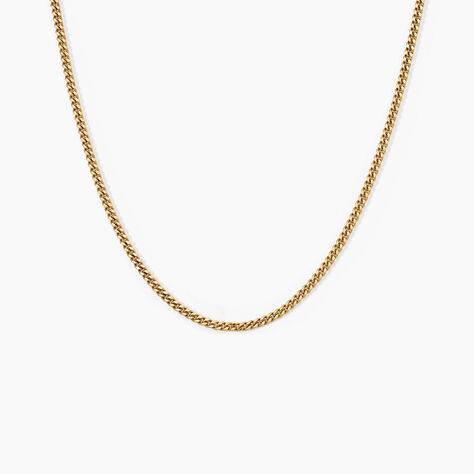 Chaine Ixia Maille Gourmette Diam Argent Dor&eacute; A L'Or 750/1000 - Chaines Unisex | Histoire d&rsquo;Or
