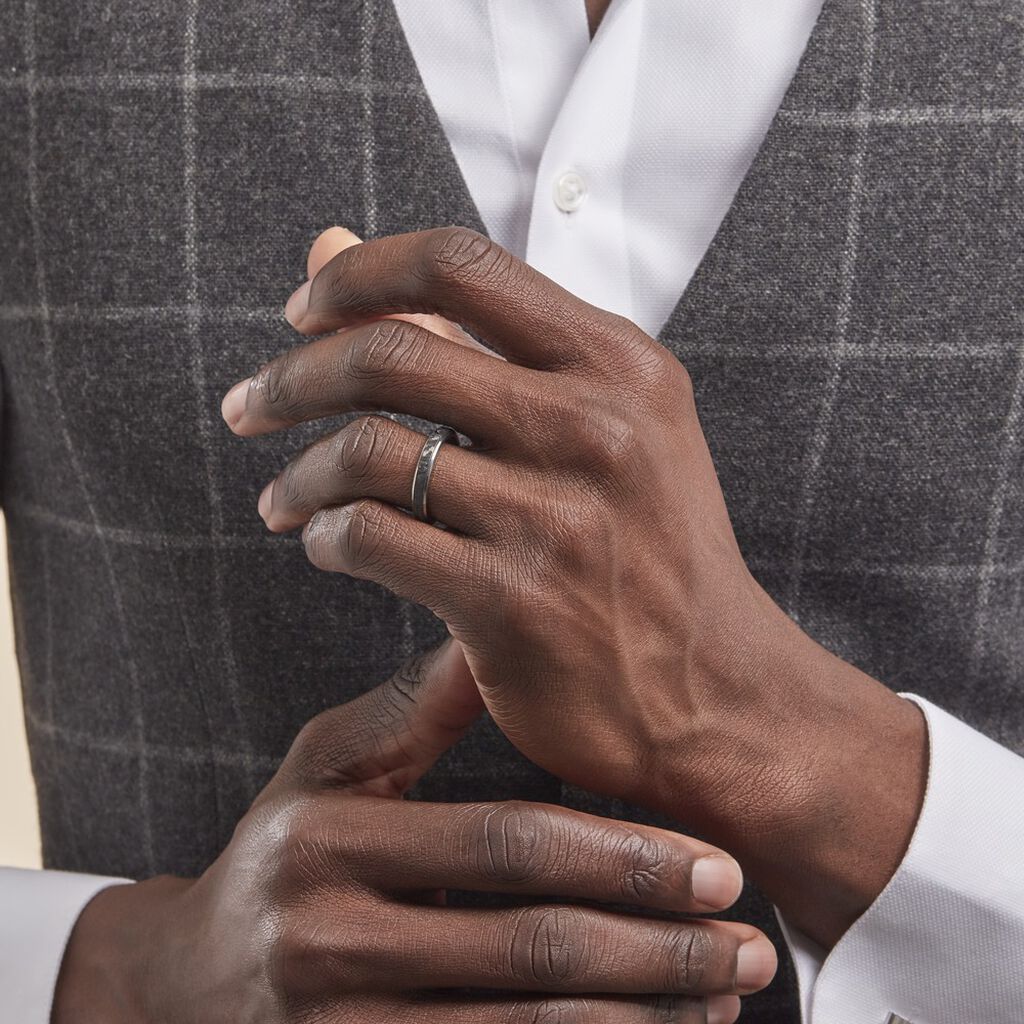 Alliance Mattew Titane Blanc - Alliances Homme | Histoire d’Or