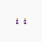 Boucles D'Oreilles Puces Ormonde Argent Dor&eacute; A L'Or 750/1000 Am&eacute;thyste - Clous d'oreilles Femme | Histoire d&rsquo;Or