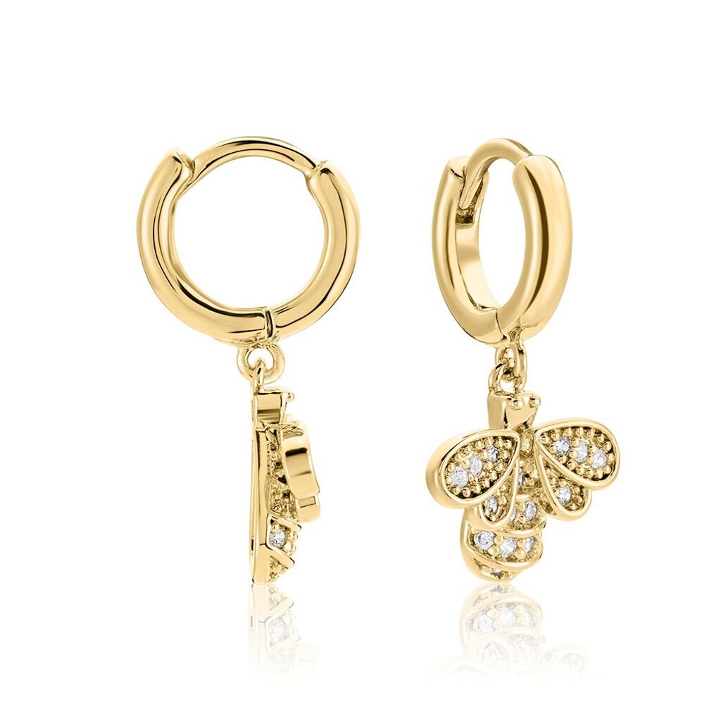Créoles Abelha Plaqué Or Jaune Oxyde De Zirconium - Boucles d'oreilles créoles Femme | Histoire d’Or