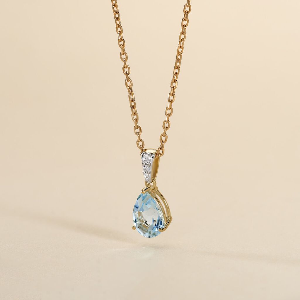 Pendentif Or Jaune Gorgel Topaze Oxydes De Zirconium - Pendentifs Femme | Histoire d&rsquo;Or