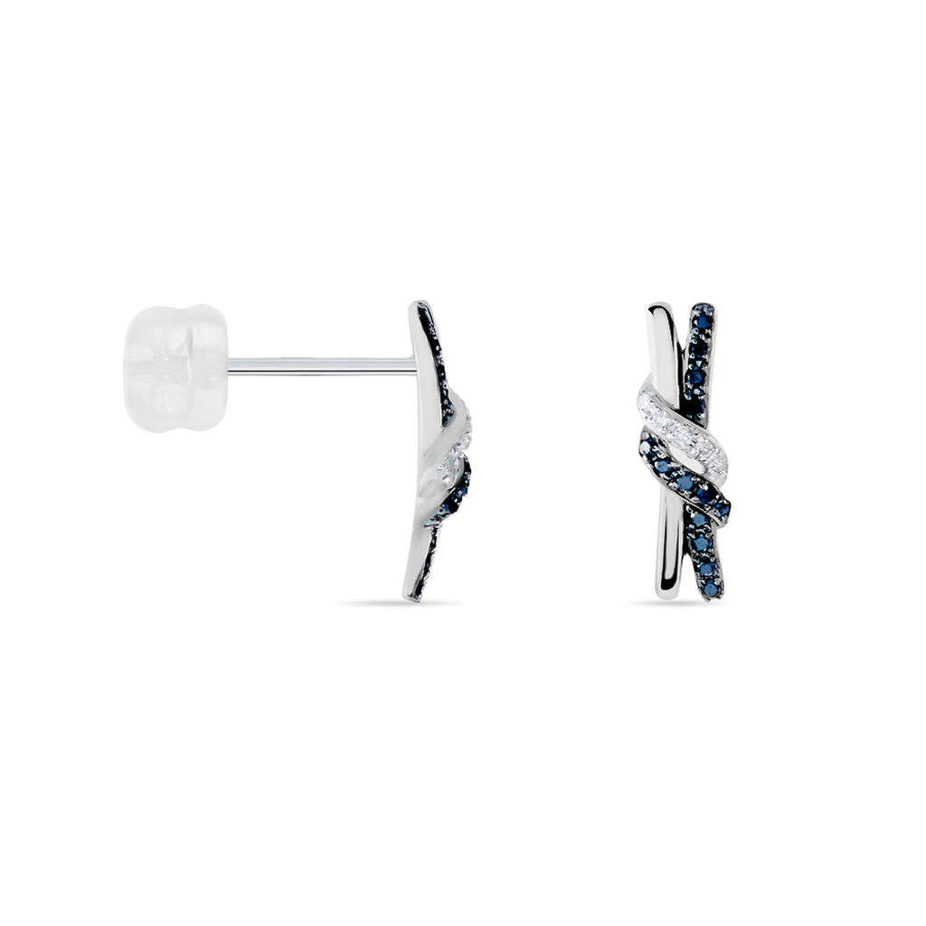 Boucles D'oreilles Puces Marina Or Blanc Diamant - Clous d'oreilles Femme | Histoire d’Or