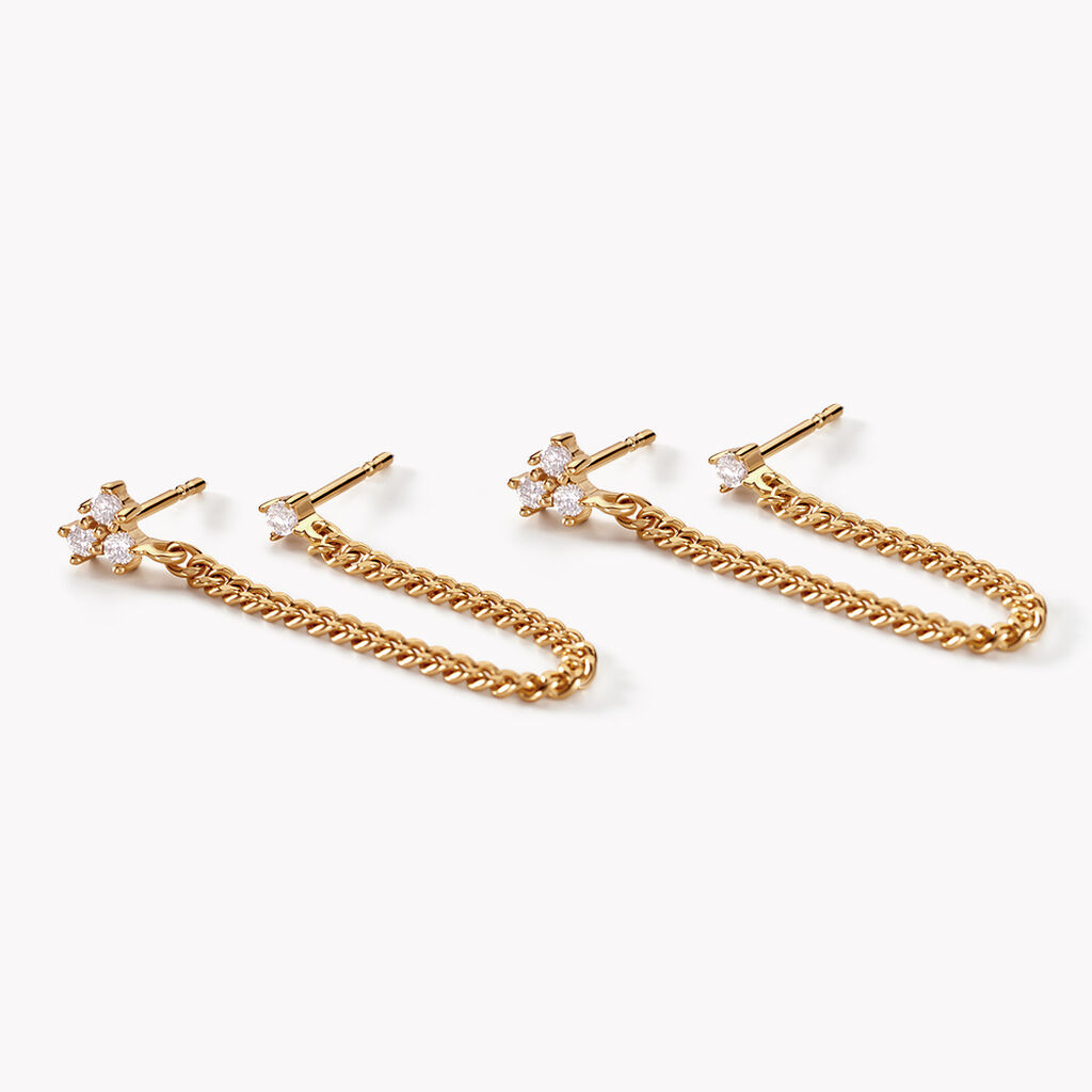 Boucles D'oreilles Pendantes Urban Flower Plaqué Or Jaune Oxyde - Boucles d'oreilles fantaisie Femme | Histoire d’Or