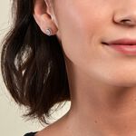 Boucles D'oreilles Puces Cyra Argent Blanc Oxyde De Zirconium - Boucles d'oreilles fantaisie Femme | Histoire d&rsquo;Or