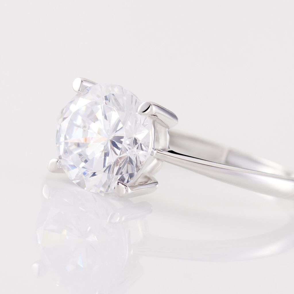 Solitaire Abriel Or Blanc Oxyde De Zirconium - Bagues solitaires Femme | Histoire d’Or