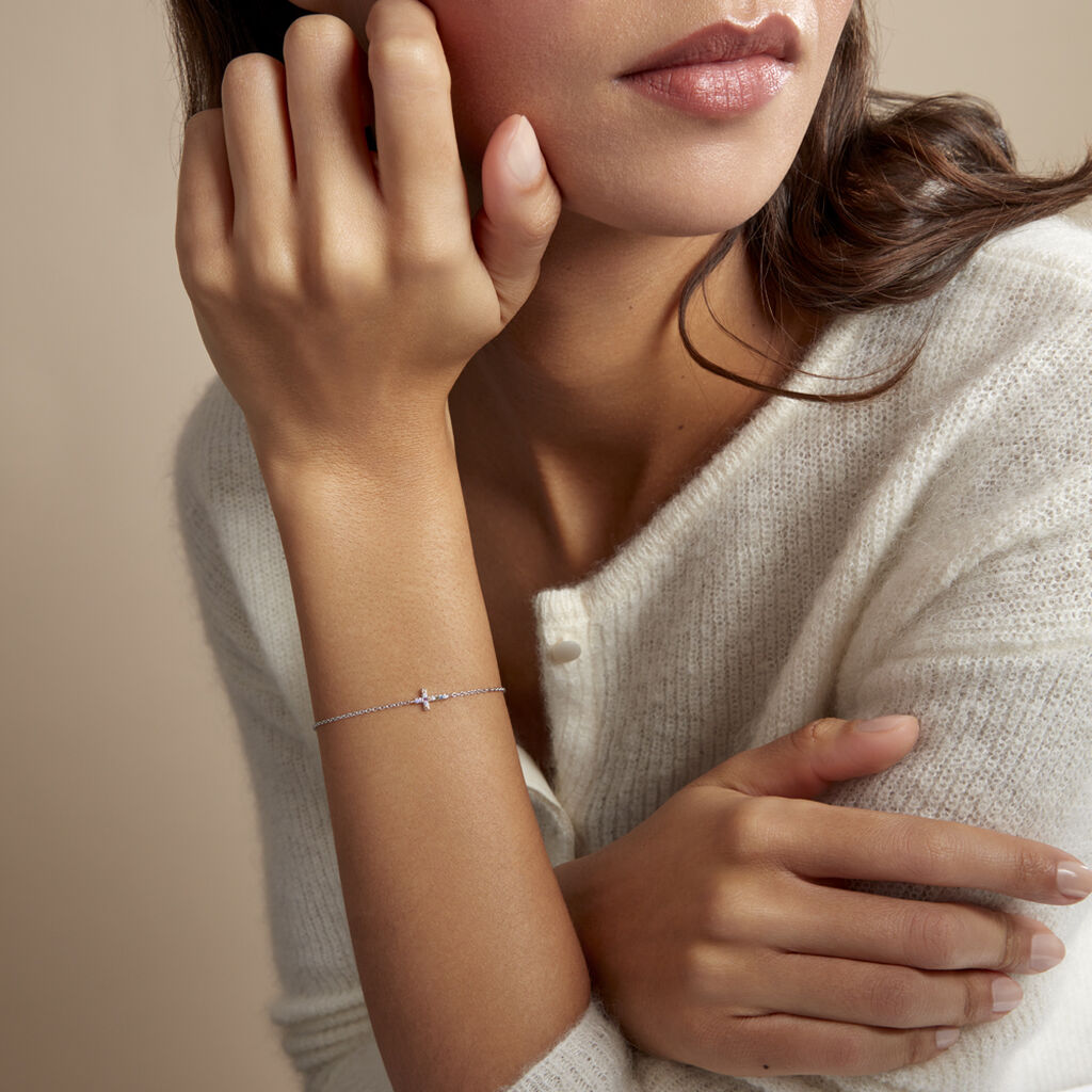 Bracelet Haïvy Argent Blanc Oxyde De Zirconium - Bracelets Femme | Histoire d’Or