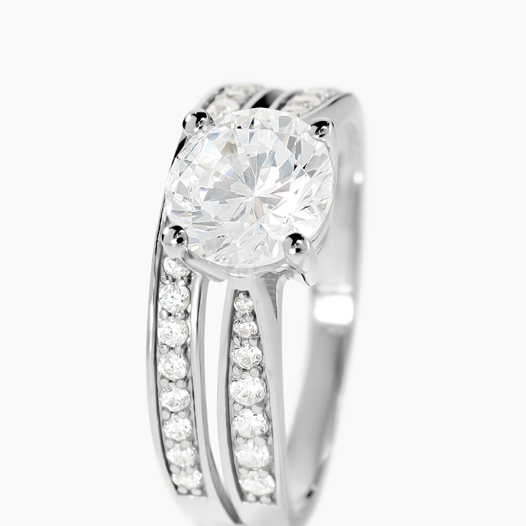 Solitaire Aarone Or Blanc Oxyde - Bagues solitaires Femme | Histoire d&rsquo;Or