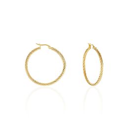 Créoles Acier Doré Pascau - Boucles d'oreilles créoles Femme | Histoire d’Or