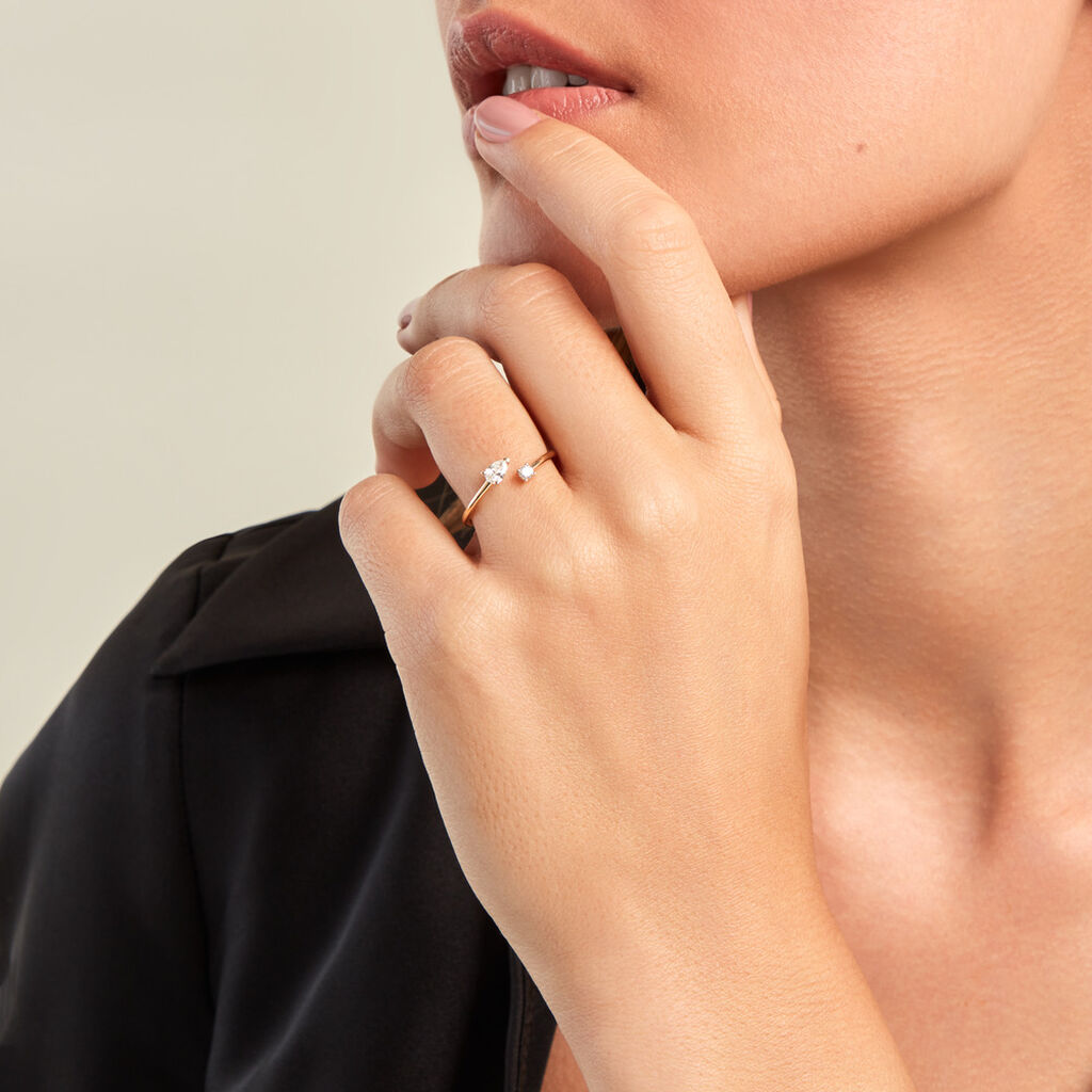 Bague Kirstin Or Jaune Diamant Synthétique - Bagues avec pierre Femme | Histoire d’Or