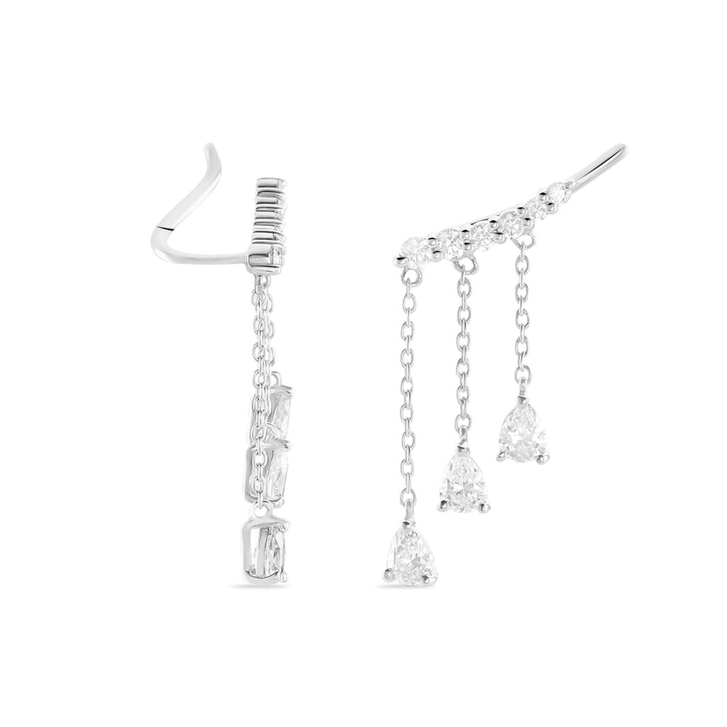 Boucles D'oreilles Pendantes Rilla Argent Blanc Oxyde De Zirconium - Boucles d'oreilles fantaisie Femme | Histoire d’Or